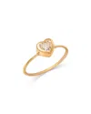 Moon & Meadow 14k Yellow Gold Lab Grown Diamond Heart Bezel Solitaire Ring In Gold