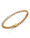 Moon & Meadow 14k Yellow Gold Lab Grown Diamond Heart Tennis Bracelet In White/gold