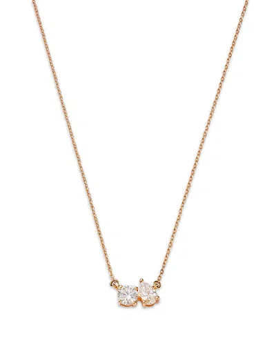 Moon & Meadow 14k Yellow Gold Lab Grown Diamond Pear & Round Duet Pendant Necklace, 16-20