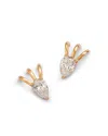 Moon & Meadow 14k Yellow Gold Lab Grown Diamond Pear Triple Huggie Hoop Earrings In Gold