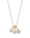 Moon & Meadow 14k Yellow Gold Lab Grown Diamond Triple Bezel Drop Pendant Necklace, 16-20 In Gold