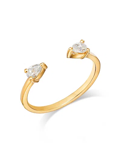 Moon & Meadow 14k Yellow Gold Lab Grown Pear Cut Cuff Ring In White/gold