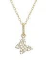 Moon & Meadow 14k Yellow Gold Mini Butterfly Pendant Necklace With Diamonds, 0.1 Ct. T. W. In Gold