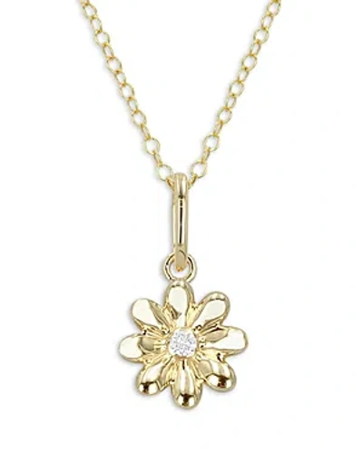 Moon & Meadow 14k Yellow Gold Mini Daisy Diamond Pendant Necklace, 0.01 Ct. T. W.