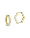 Moon & Meadow 14k Yellow Gold Octagon Huggie Hoop Earrings In Gold