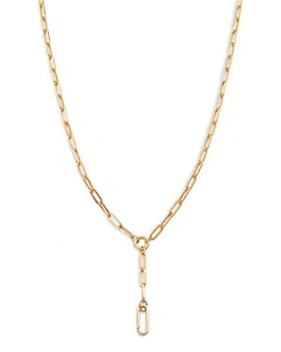 Moon & Meadow 14k Yellow Gold Paperclip Lariat Necklace, 18