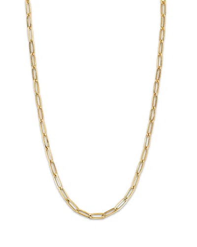 Moon & Meadow 14k Yellow Gold Paperclip Lite Link Chain Necklace, 18