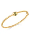Moon & Meadow 14k Yellow Gold Peridot Baguette Bangle Bracelet In Green/gold