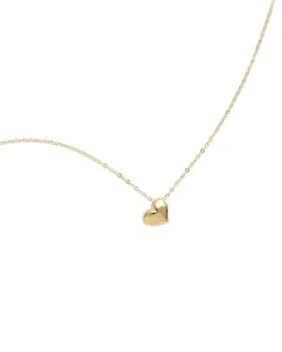 Moon & Meadow 14k Yellow Gold Puff Heart Pendant Necklace, 18