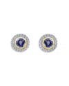 Moon & Meadow 14k Yellow Gold Tanzanite & Diamond Halo Stud Earrings In White/gold