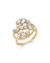Moon & Meadow 14k Yellow Gold White Topaz Multishape Bypass Ring In Gold
