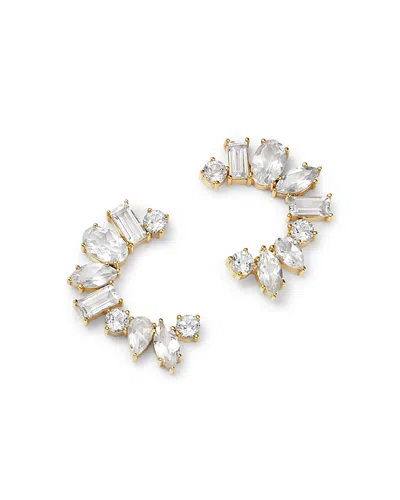 Moon & Meadow 14k Yellow Gold White Topaz Multishape Front Facing Hoop Earrings