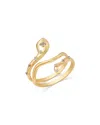 Moon & Meadow 14k Yellow Gold White Topaz Snake Coil Ring In Gold