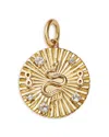 Moon & Meadow 14k Yellow Gold White Topaz Snake Disc Pendant In Gold