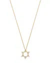 Moon & Meadow 14k Yellow Gold White Topaz Star Of David Pendant Necklace, 16-18 In White/gold