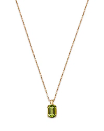 Moon & Meadow 14k Yellow Gold Wicked Green Peridot Pendant Necklace, 16 In Green/gold