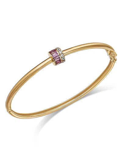 Moon & Meadow 14k Yellow Gold Wicked Pink Sapphire & White Topaz Bangle Bracelet In Pink/gold