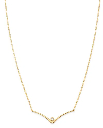 Moon & Meadow Diamond Curbed V Station Necklace In 14k Yellow Gold, 18 - Exclusive