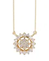 Moon & Meadow Lab Grown Diamond Circle Cluster Pendant Necklace, 16-20 In Gold
