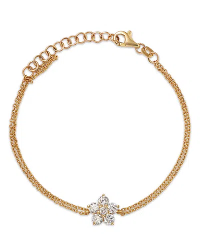 Moon & Meadow Lumeniri 14k Yellow Gold Five Petal Lab Grown Diamond Flower Bracelet