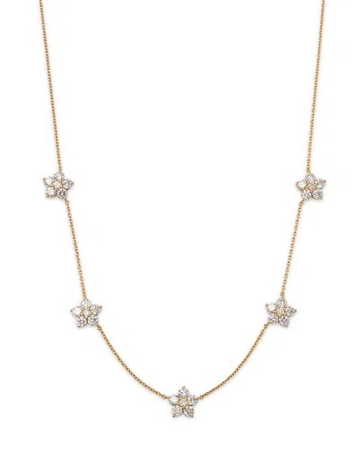 Moon & Meadow Lumeniri 14k Yellow Gold Floral Lab Grown Diamond Station Necklace, 16
