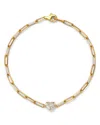Moon & Meadow Lumeniri 14k Yellow Gold Heart Lab Grown Diamond Paperclip Bracelet In Gold