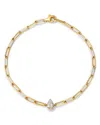 Moon & Meadow Lumeniri 14k Yellow Gold Pear Lab Grown Diamond Paperclip Bracelet In Gold