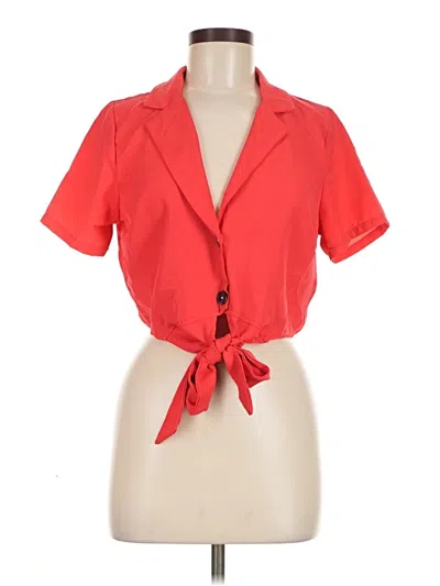 Pre-owned Moon Orchid Short Sleeve Blouse In Red