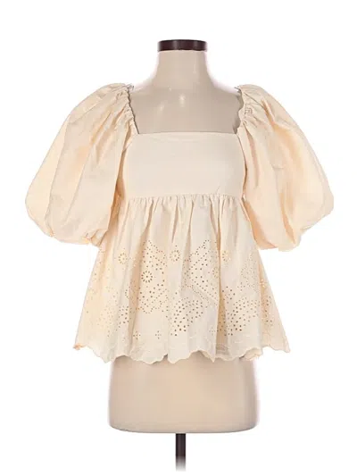 Pre-owned Moon River 3/4 Sleeve Blouse In Ivory