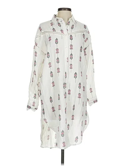 Pre-owned Moon River 3/4 Sleeve Blouse In White