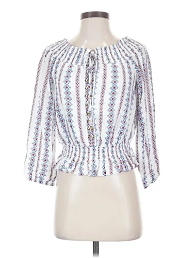 Moon River 3/4 Sleeve Blouse In White