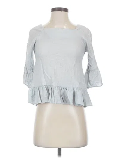 Pre-owned Moon River 3/4 Sleeve Top Gray Boatneck Tops