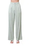 Moon River Adjustable Stripe Pants In White/green In Green