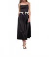Moon River Alice Bow Midi Dress In Black In Black