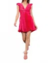 Moon River Anika Ruffle Mini Dress In Pink In Pink