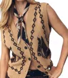 Moon River Beau Sleeveless Horse Vest In Brown In Brown