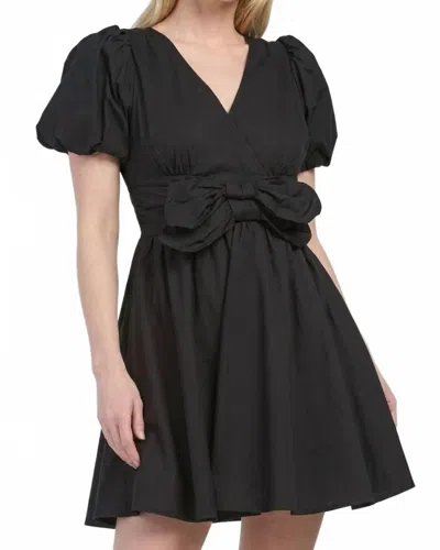 Moon River Bella Bow Mini Dress In Black