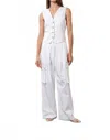 Moon River Bianca Cargo Pants In White In White
