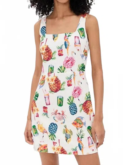 MOON RIVER CALYPSO MINI DRESS IN CREAM MULTI