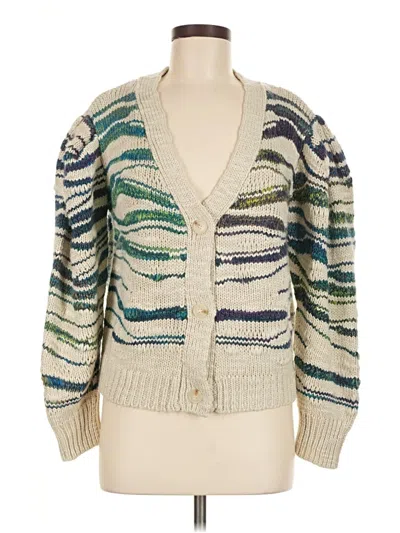 Pre-owned Moon River Cardigan Sweater In White