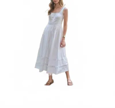 Moon River Claudia Midi Dress In White