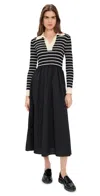 Moon River Combo Dress Black In Black