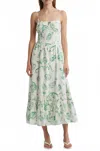 Moon River Tie Keyhole Cotton Midi Sundress In Multi
