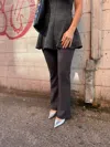 Moon River Down To Business Flare Pants In Grey In Gray