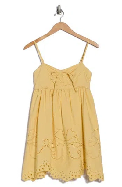 Moon River Eyelet Detail Minidress In Multi