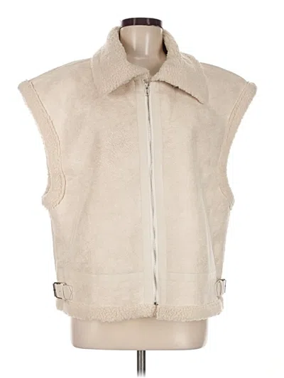 Pre-owned Moon River Faux Fur Vest In Ivory
