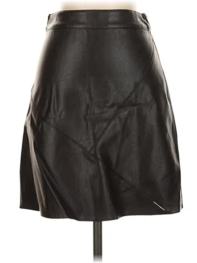 Pre-owned Moon River Faux Leather Skirt In Black