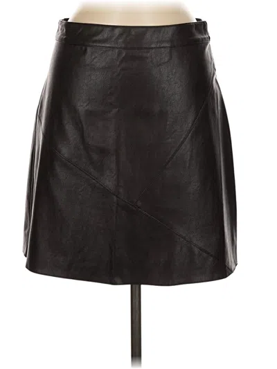 Pre-owned Moon River Faux Leather Skirt In Black