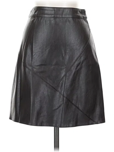 Pre-owned Moon River Faux Leather Skirt In Black