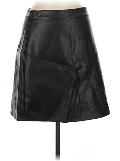 Moon River Faux Leather Skirt In Blue